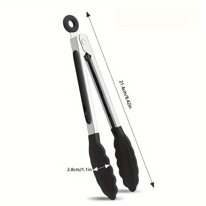 1pc Stainless Steel Cooking Tongs with Silicone Head Small Tongs, for Serving, Grilling, Salad Ice Cubes,Ideal Choice for Home Kitchen