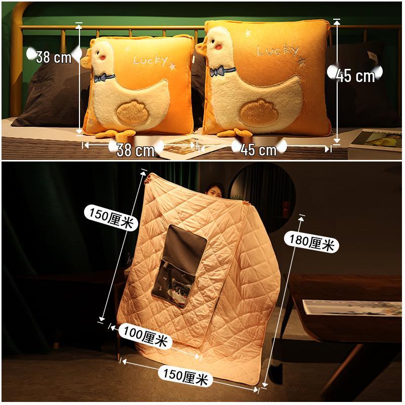 Foldable 2-in-1 Pillow Blanket: Thickened Office Nap, Sofa & Car Cushion