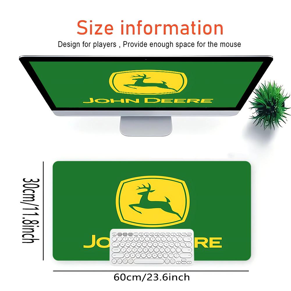 John Deere Logo Large Gaming Mouse Pad Nonslip Rubber Base Waterproof Desk Mat For Office Pc Laptop