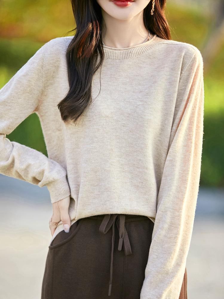 Women's Cashmere Sweater Qinghe Cashmere 50% Silk 50% Wool Autumn and Winter Cashmere Pullover Soft and Warm
