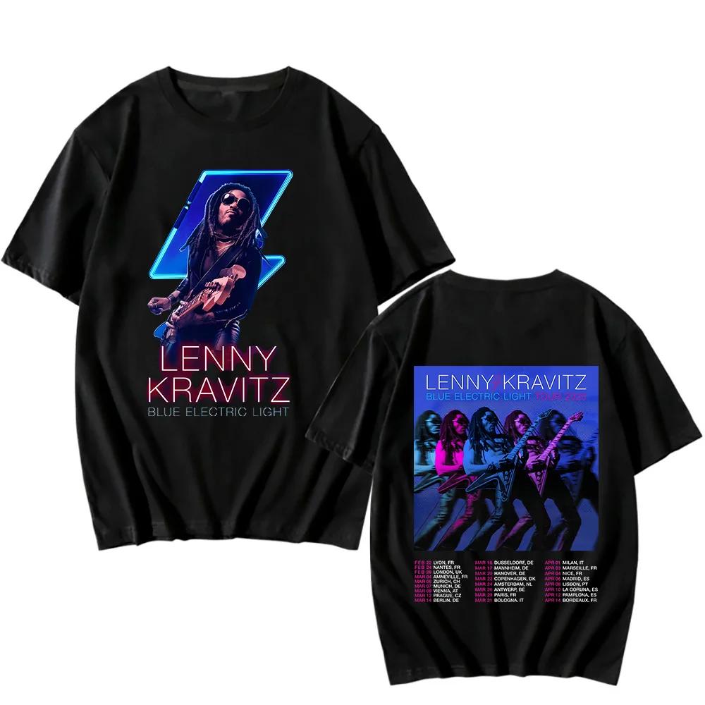 

Lenny Kravitz Blue Electric Light Tour Tshirts Fan Gifts Classic Cotton Tops Women Men New Pattern T-shirts Crewneck Casual T... S разноцветный