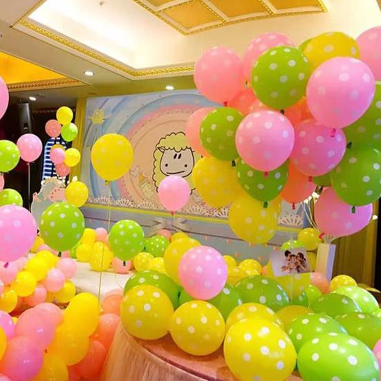 100 Pcs Colorful Polka Dot Balloons 12-inch Large Assorted Latex Balloons for Birthday Party Supplies Wedding Festival Decoration