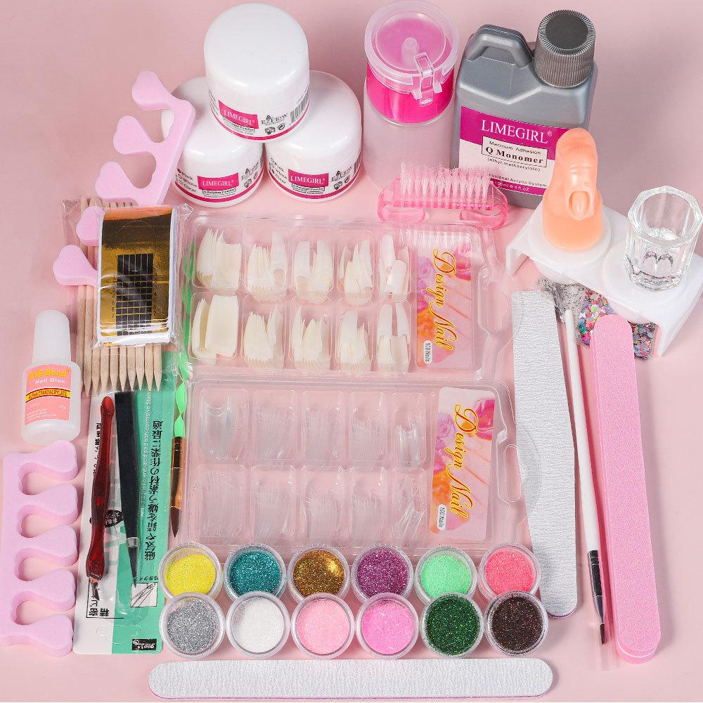 Kit Unghie Acriliche 30 Pezzi Polvere Acrilica Cristallo Set Estensione, Kit Base Manicure Professionale