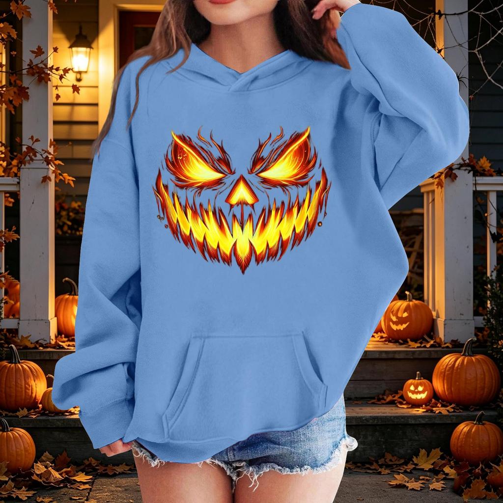 Kinder Halloween Kapuzenpullover mit Aufdruck Lässiger lockerer Pullover für Jungen Mädchen Party und Alltag