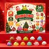 24‑Days Christmas Dumpling Advent Calendar Gift Set, Holiday Countdown Ornaments, Desktop Decor, Festive Party Favor Gifts