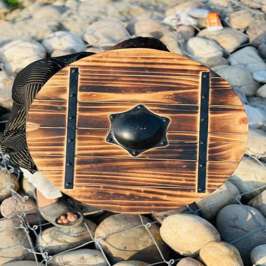 60.96 Cm Wooden Shield Viking Round Shield Medieval Warrior Shield Décor Shield Best Gift Decorative