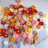 Knit Flower Head Creative Hand-woven Bouquet Clothes Bag Decorating Sewing Accessory Wedding Table Fake Ornament
