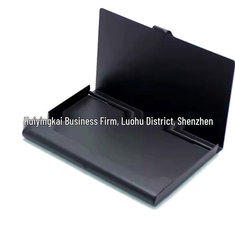 В наличии Алюминиевый держатель для визиток - Черный, Компактный и Портативный для Мужчин и Женщин Aluminum