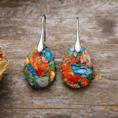 BLINGBAY Women's Pendant Earrings Bohemian Ethnic Vintage Natural Stone Drop Earrings Modern Birthday Party Jewelry Gift