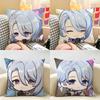 Kamisato Ayato Cute Genshin Cushion Cover Natural Linen Organic Fabric DoubleSided Printing Room Sofa Decor Pillow Case
