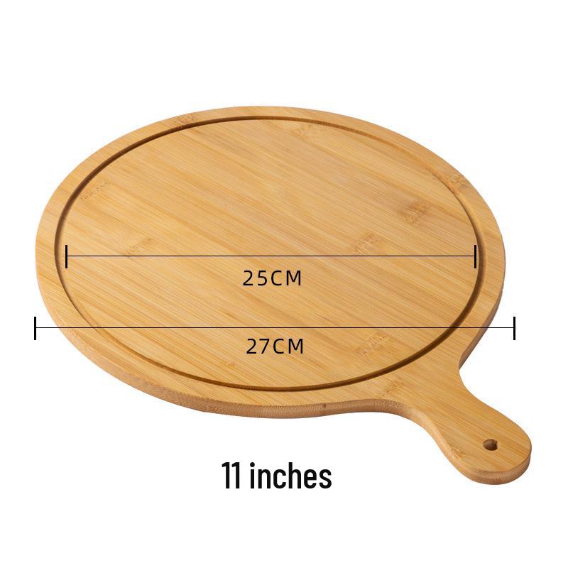 Round Bamboo Wooden Tray: Pizza, Bread, Sushi, Cake, Steak Serving Plate.