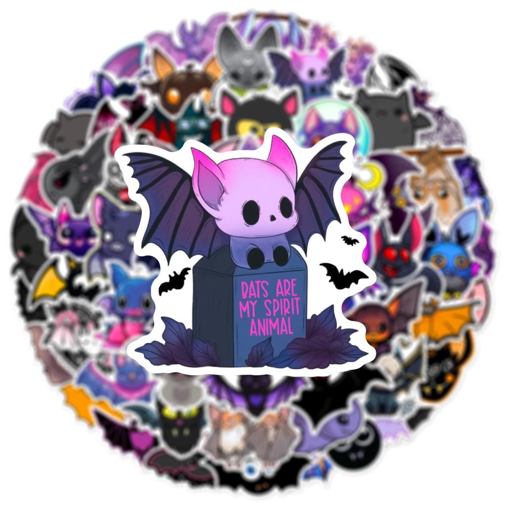 10/60Pcs Cartoon Bat Stickers Cute Animal Graffiti Stickers for DIY Luggage Laptop Skateboard Motorcycle Bicycle Stickers