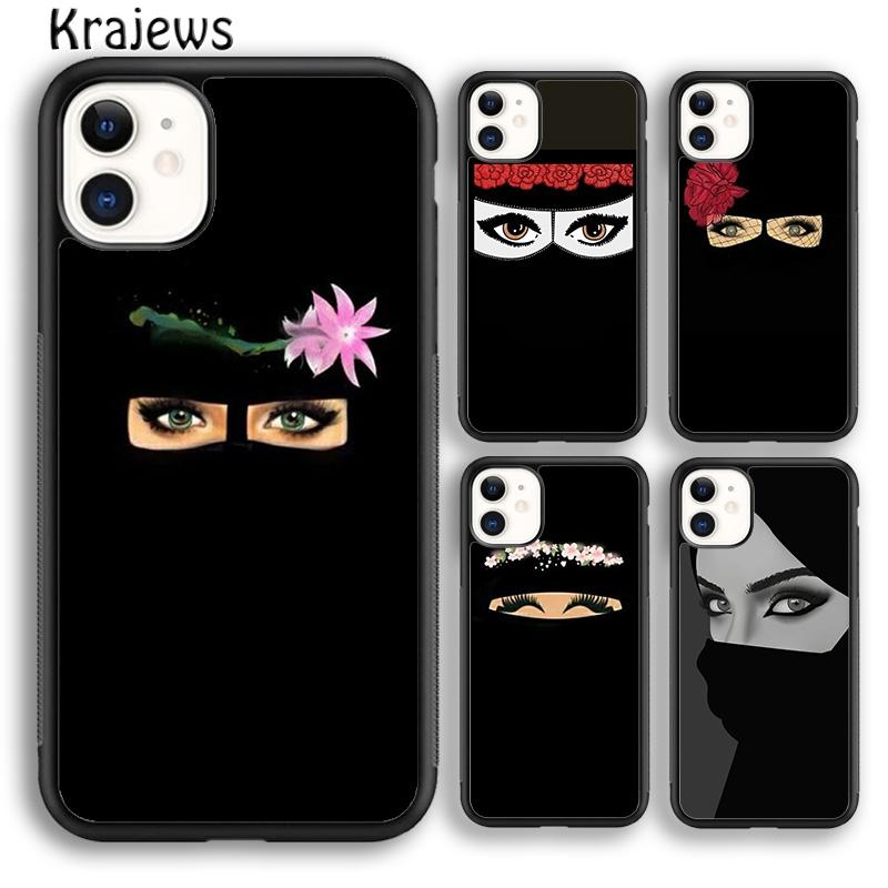 Muslim Islamic Girl Eyes Patterned For iPhone 17 Air 16 Phone Case Cover 15 14 Plus 12 13 Pro Max Coque Fundas
