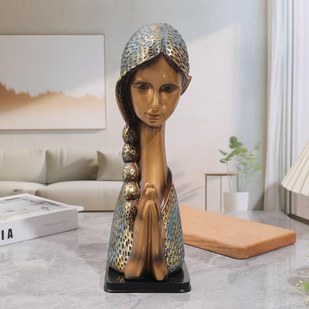 Cute Praying Girl Figurine, Inspirational Office & Home Decor Ornament