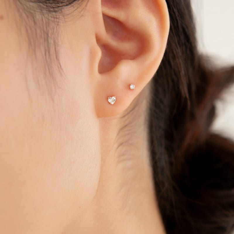 LUNNE 14k Pure Heart Stone Earrings (14k Gold) #LFE43