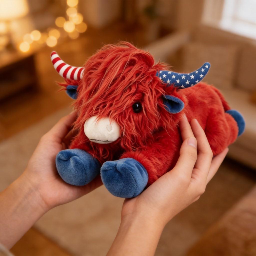 Highland Cow Plush Toy With Super Soft Short Pile For Kids And Adults