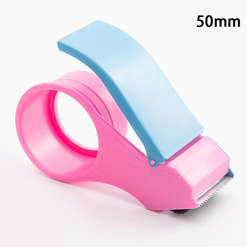 1PC Cute Macaron Color Tape Dispenser Roller Tape Cutter Packer Device Manual Packing Sealing Machine Parcel Sealing Tape Holder