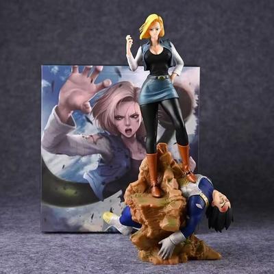 Android 18 Villain AttackAttack Vegeta Dragon BallZ The Fourth Form SSj3 9.84Inch/25cm Can Move PVC Beautiful Girl Figure Toys