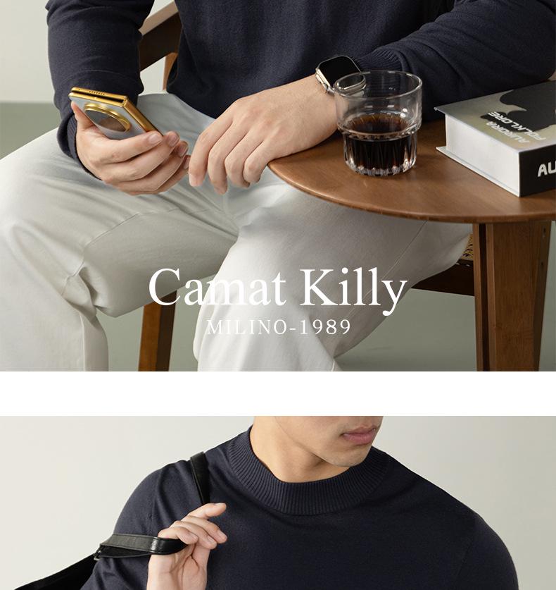 CamatKilly • Men's Soft Knitwear: Luxurious, Thick, Anti-Pilling, High-Elastic Base Layer for Autumn and Winter.
