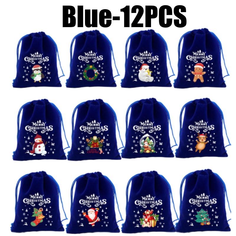 Christmas Velvet Drawstring Bag Candy Gift Pouch for Party Favors Holiday Decorations Christmas Tree Fillers Home New Year