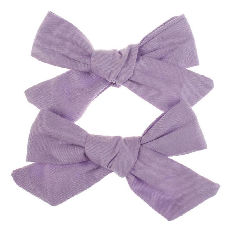 2PC Baby Girls Flower Print Bow Hair Clip Cotton BB Hairpin Hair Accessories New
