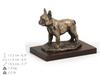 Francouzský buldoček, Frenchie - figurka psa, socha na bílém mramoru, trofej pro výstavu psů Art-Dog