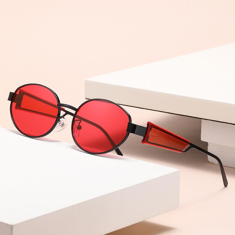 New Oval Metal-framed Sunglasses Are Fashionable, Fresh And Uv-resistant, Unisex Glasses 2426