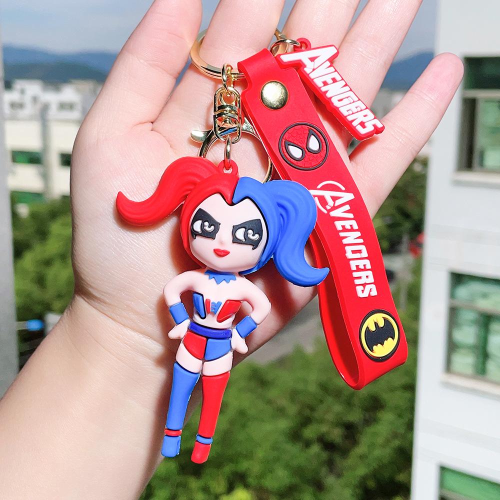 Joker Style 3D Keychain, Cute Cartoon Figure Key Ring Pendant, Kawaii Bag Car Charm Gift for Movie Fans