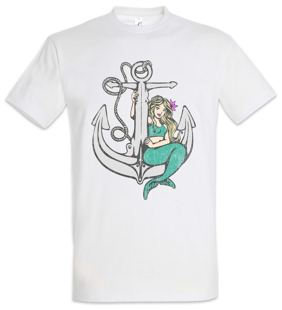 Mermaid Anchor Mens T-Shirt Mens Womens Tees Top Sailor Sailor Sailor Tattoo Mermaid Ship