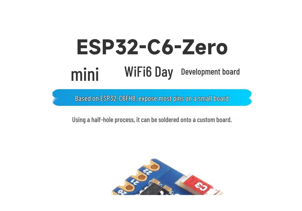 ESP32-C6 Mini WiFi 6 Dev Board with Dual Processor & Optional Bluetooth 5, Yellow Pin Headers Soldering Available