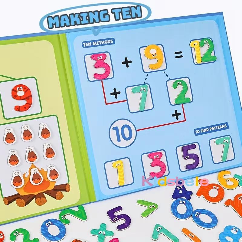 Montessori 3 In 1 Magnetic Math Book Arithmetic Training Plaything Number Counting & Splitting Hands-On Operation Plaything Birthday  Present