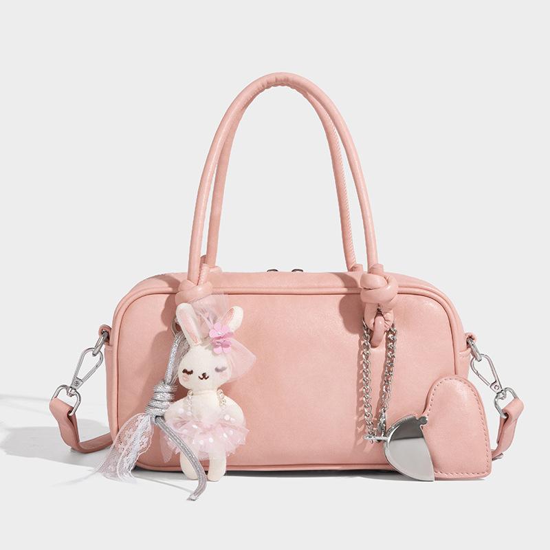 Niche Design Bowling Bag for Women 2025 New Fashion Retro Handbag Single Shoulder Crossbody Boston Bag