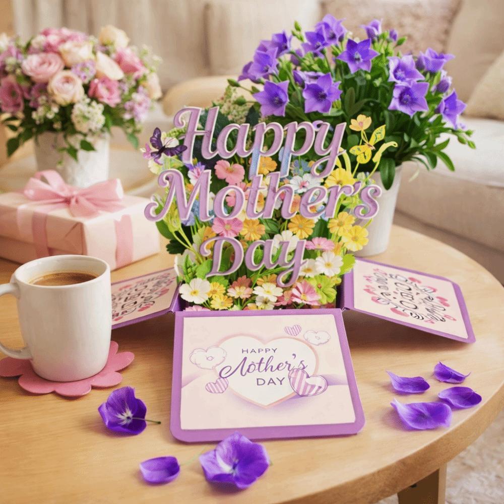 Butterfly Mom Greeting Card Flower Flower Pop Up Card 3D Mother's Day Card Party Decoration