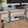 Under Desk Cable Management Tray Adjustable Wire Organizer No Drill Cord Holder for Office/Home