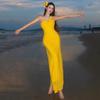 Seaside Vacation Sexy Hottie Slanted Shoulder Tube Top Dress Waist Hip Beach Dress Women