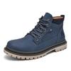 Men's Mid-Top Leather Work Boots - Autumn British Style High-Top Martin Shoes