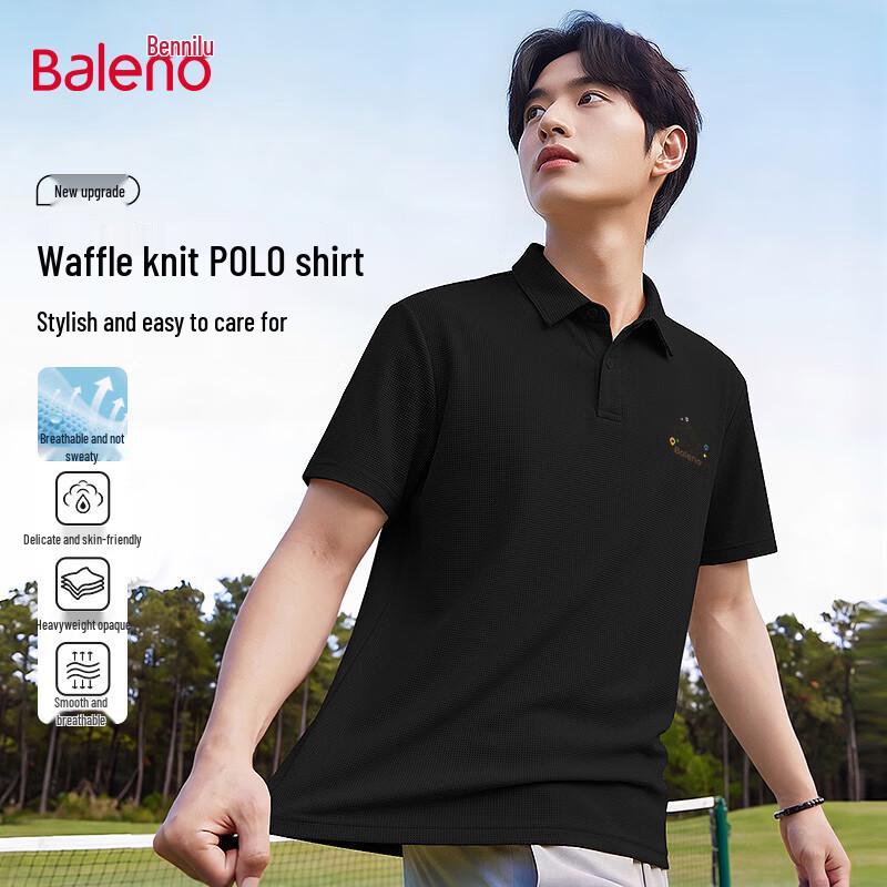 Baleno Men s Waffle Knit Short Sleeve Polo Shirt L