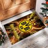 Borussia Dortmund Printed Crystal Velvet Rug Non‑Slip Crystal Velvet Carpet For Sofa Bedroom Indoor Home Decoration