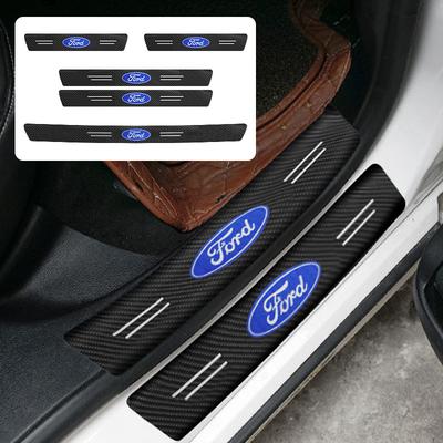 Carbon Fiber Car Door Sill Threshold Anti Scratch Protector Sticker For Fiesta Focus 2 3 MK2 MK3 Ranger Mondeo Fusion Kuga
