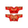 Vihu Mode Damen Seidenbluse mit Blumenmuster und halbem Ärmel (Prüft Mix_Rot_38)