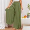 Women Autumn Winter Wardrobe Staple Versatile Draped Bandage High-Waisted Solid Color Pocket Culottes Pants