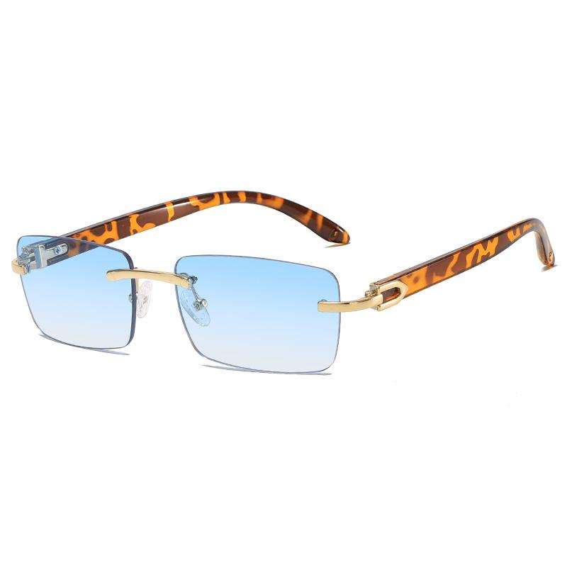 New square rimless sunglasses Fashion cut edge men women unisex Jelly colored trendy Street beat eyewear