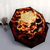 Flaming Skull with Pentagram Circular Wall Art PrintUmbrella, Portable 3-Fold Umbrella for Men & Women,Christmas Gift ES168