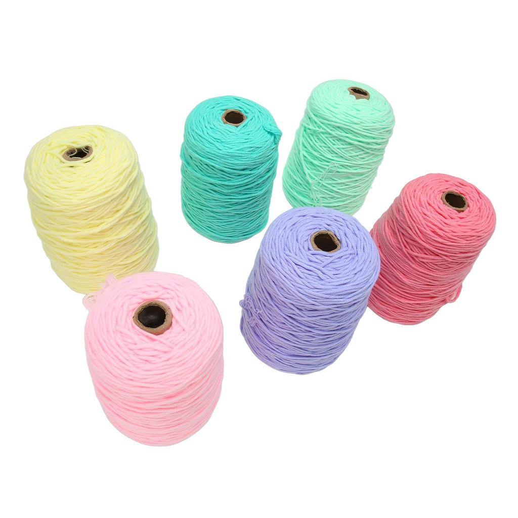 Tufting Yarn, Carpet Knitting Yarn, Rug Carpet Yarn, Handmade Material, 6 Rolls, 8 Strands, Fade-Resistant, Shrink-Resistant