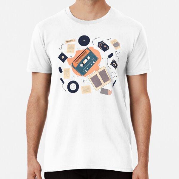 Retro Cassette Aesthetic Sticker Design T-Shirt S-5XL Best T-Shirt