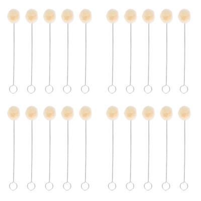 20PCS Wool Ball Brush Leather Dyeing Polishing Tool with Metal Handle for DIY Crafts Projects