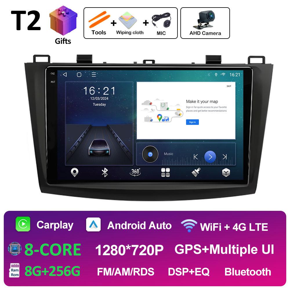 Player Multimedia Pentru Mazda 3 2009 2010 2011 2012 2013 Android Auto Ventilator de Răcire DSP Stereo Carplay Wireless Ecran QLED IPS WIFI