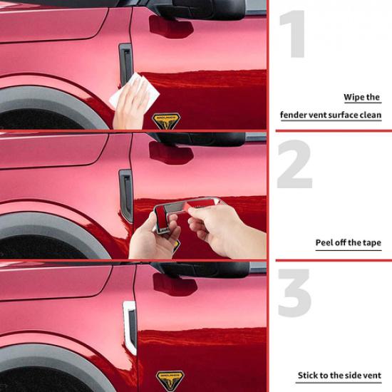 Chrom Kotflügel Seite Lüftungsgitter Auslassplatte Zierleiste Abdeckung für Ford Bronco Sport +