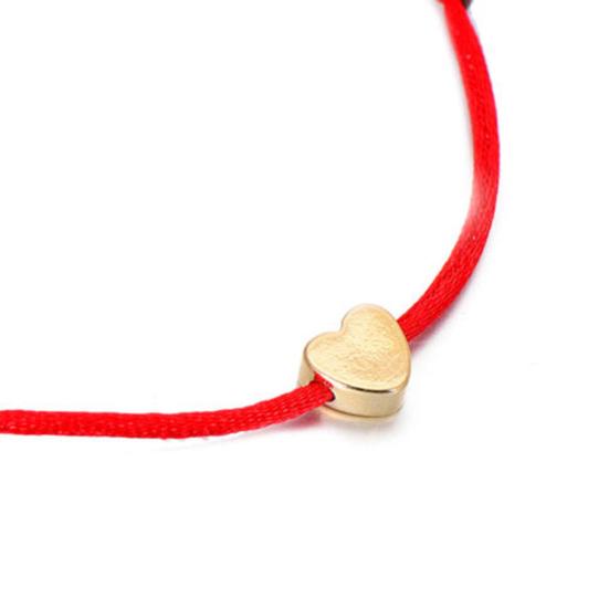Fashion Women Heart Charm Rope Lucky Bracelet Bangle Adjustable Jewelry Gift