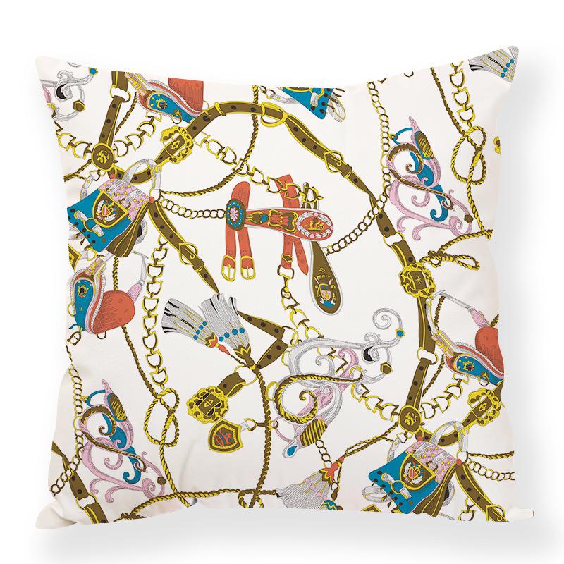 Retro Animal Chain Mixed Elements Digital Printing Pillow Case Car Waist Pillow